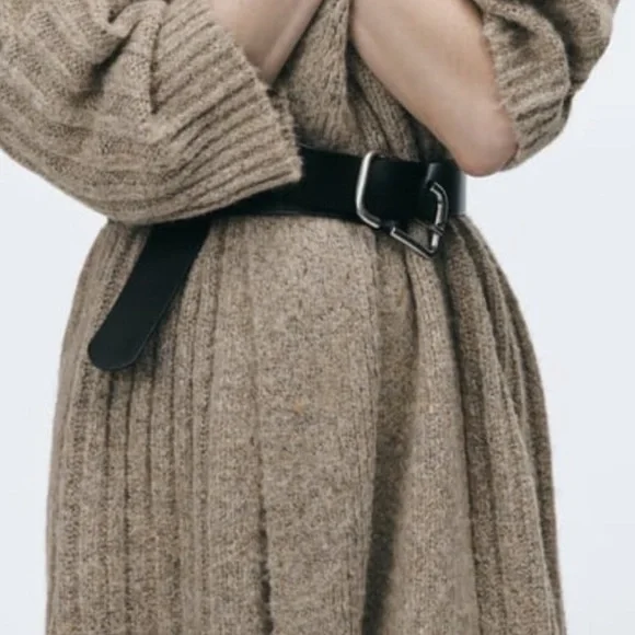 Zara Ribbed Knit Coat (S) - Picture 3 of 5